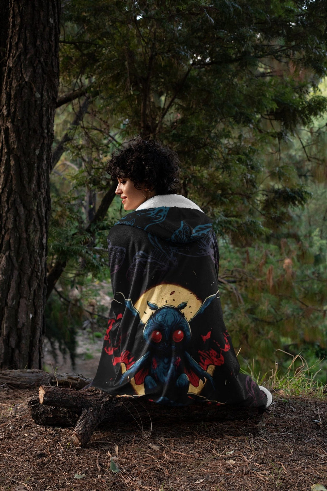 Mothman Hooded Blanket - The Pagan Grimoire