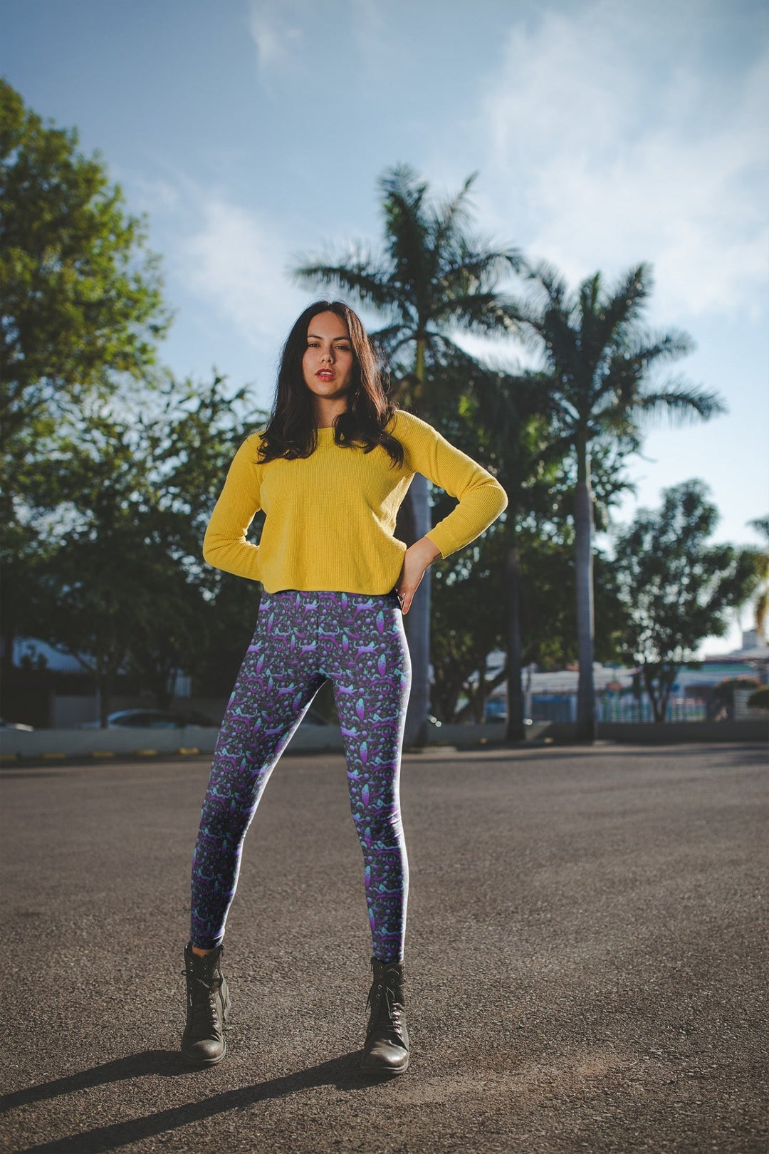 Neon Galaxy Cats Leggings - The Pagan Grimoire