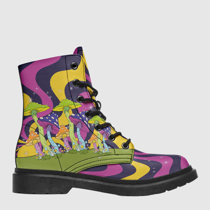 Neon Mushroom Combat Boots