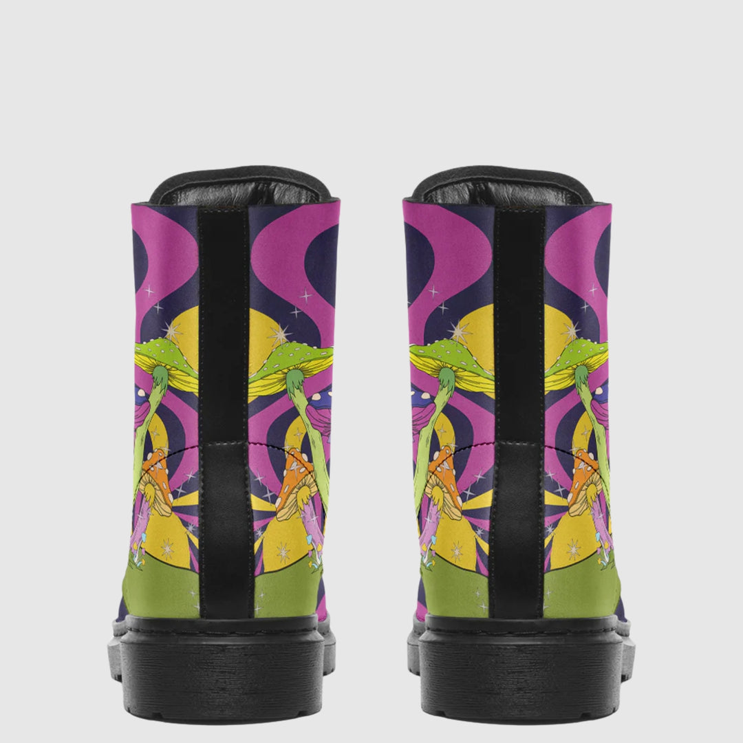 Neon Mushroom Combat Boots