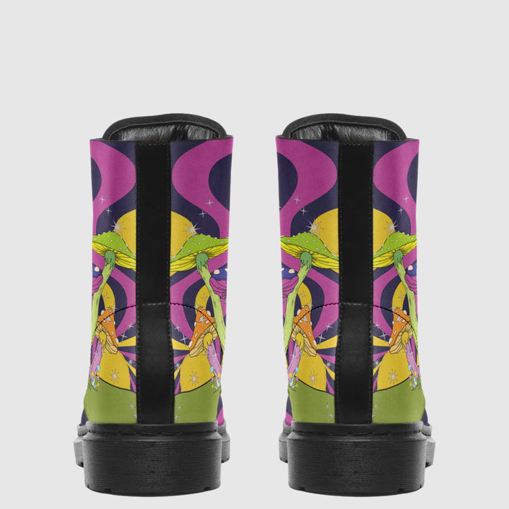 Neon Mushroom Combat Boots