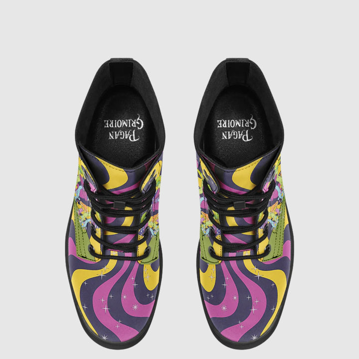 Neon Mushroom Combat Boots