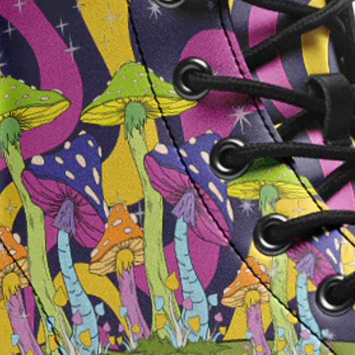 Neon Mushroom Combat Boots