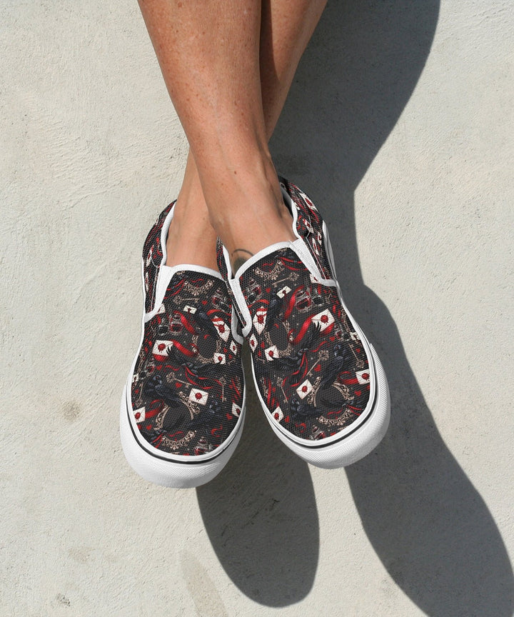 Nevermore Raven Slip On Shoes - The Pagan Grimoire