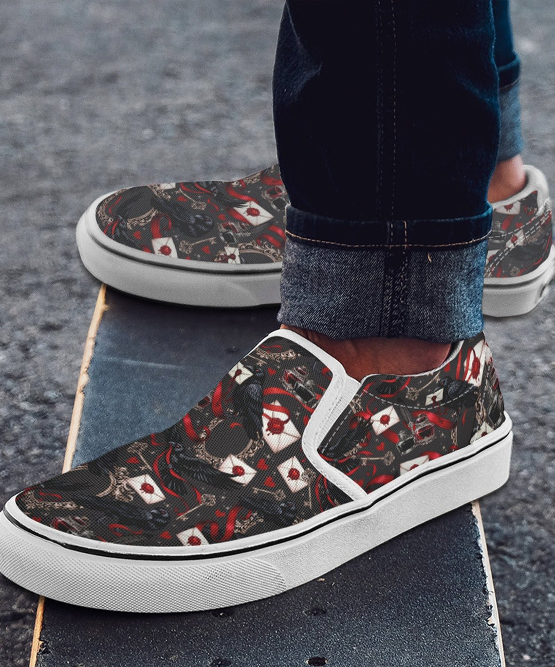 Nevermore Raven Slip On Shoes - The Pagan Grimoire