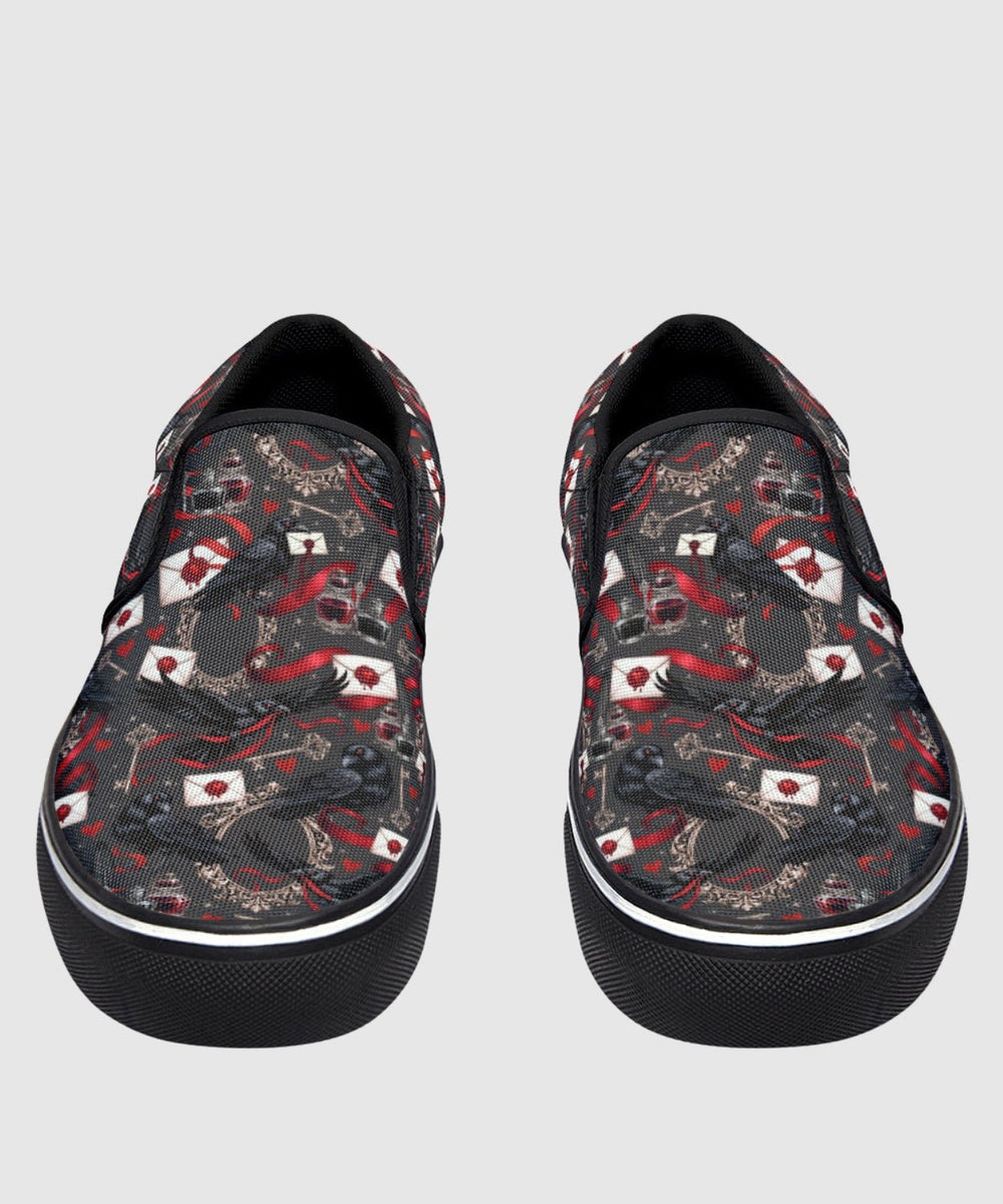 Nevermore Raven Slip On Shoes - The Pagan Grimoire