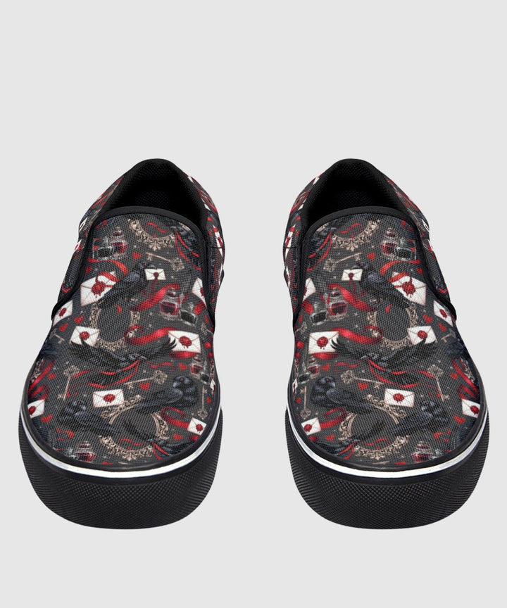 Nevermore Raven Slip On Shoes - The Pagan Grimoire