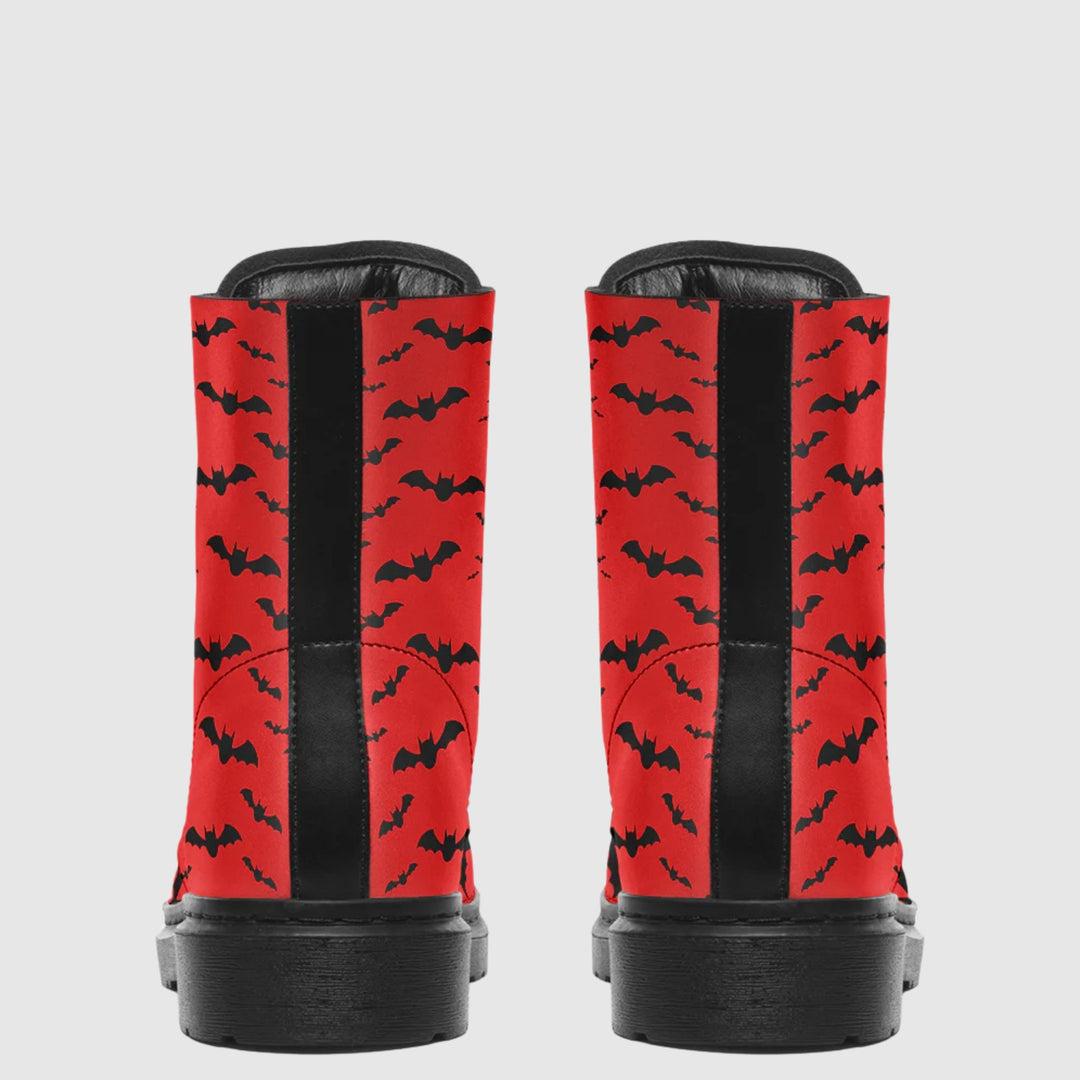 Nocturne Bat Combat Boots – Blood Red