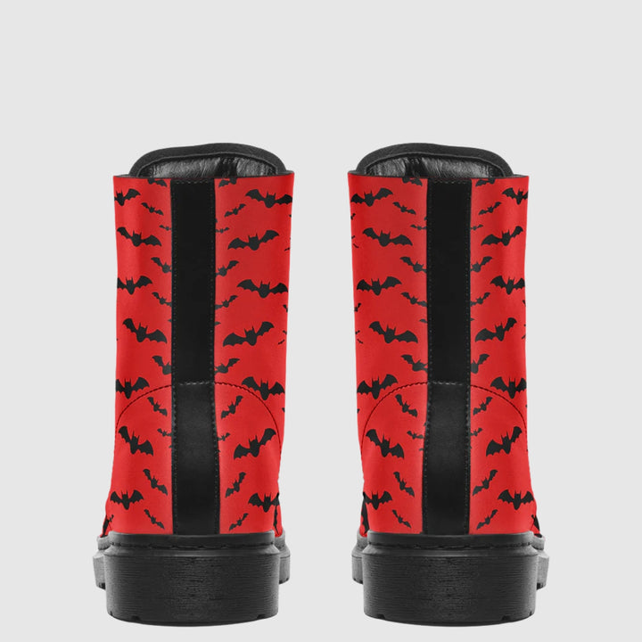 Nocturne Bat Combat Boots – Blood Red