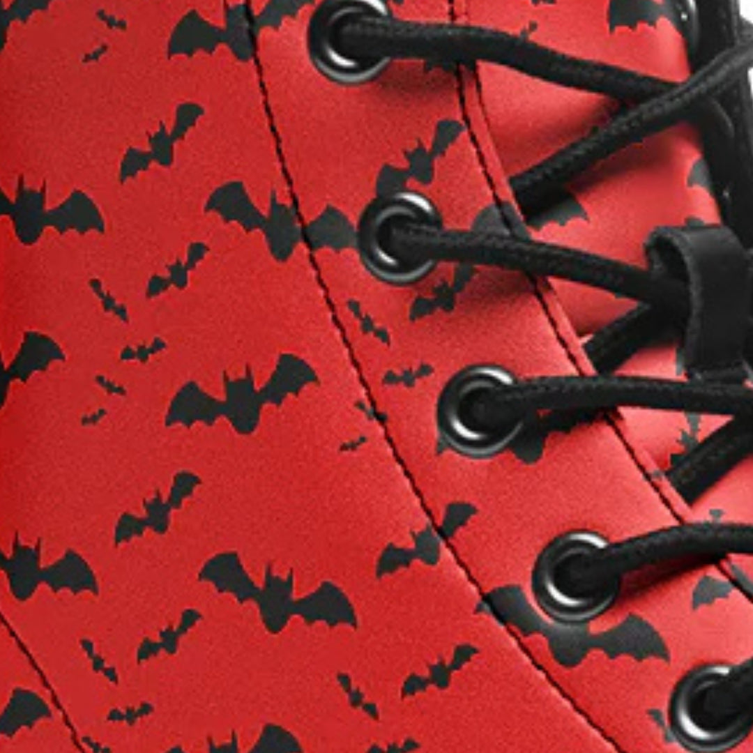 Nocturne Bat Combat Boots – Blood Red