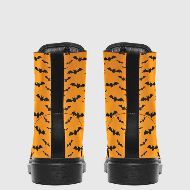 Nocturne Bat Combat Boots – Pumpkin Orange