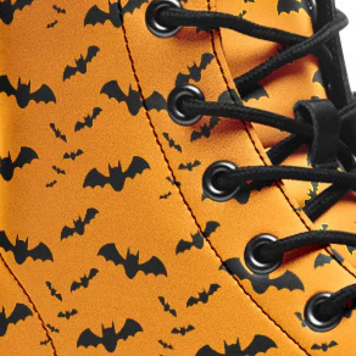 Nocturne Bat Combat Boots – Pumpkin Orange