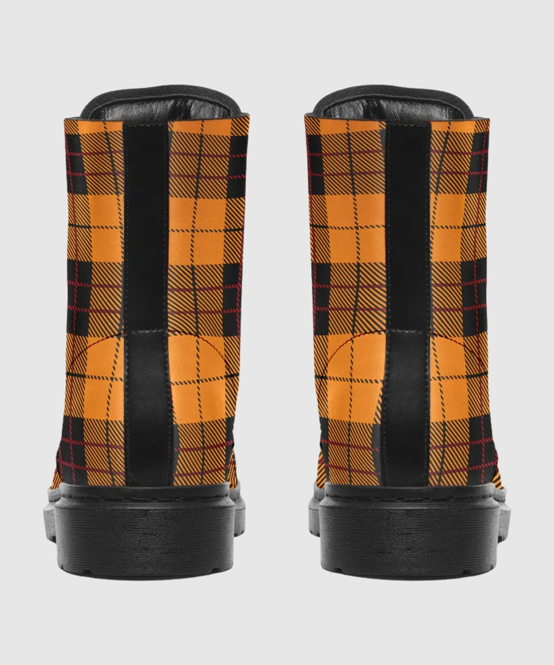 Orange and Black Plaid Boots - The Pagan Grimoire