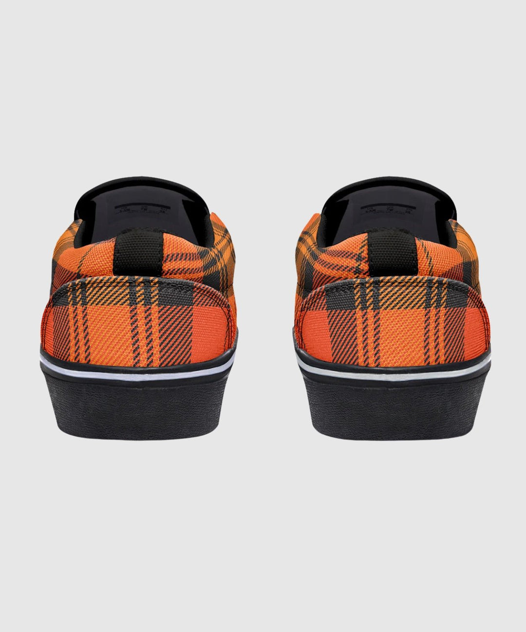 Orange and Black Plaid Slip Ons - The Pagan Grimoire