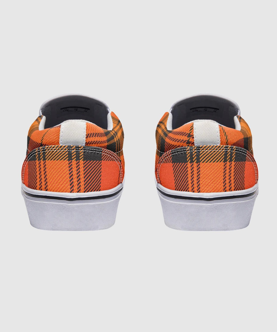 Orange and Black Plaid Slip Ons - The Pagan Grimoire