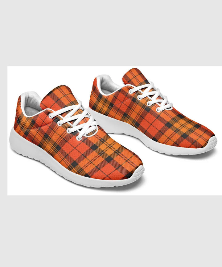 Orange and Black Plaid Sneakers - The Pagan Grimoire