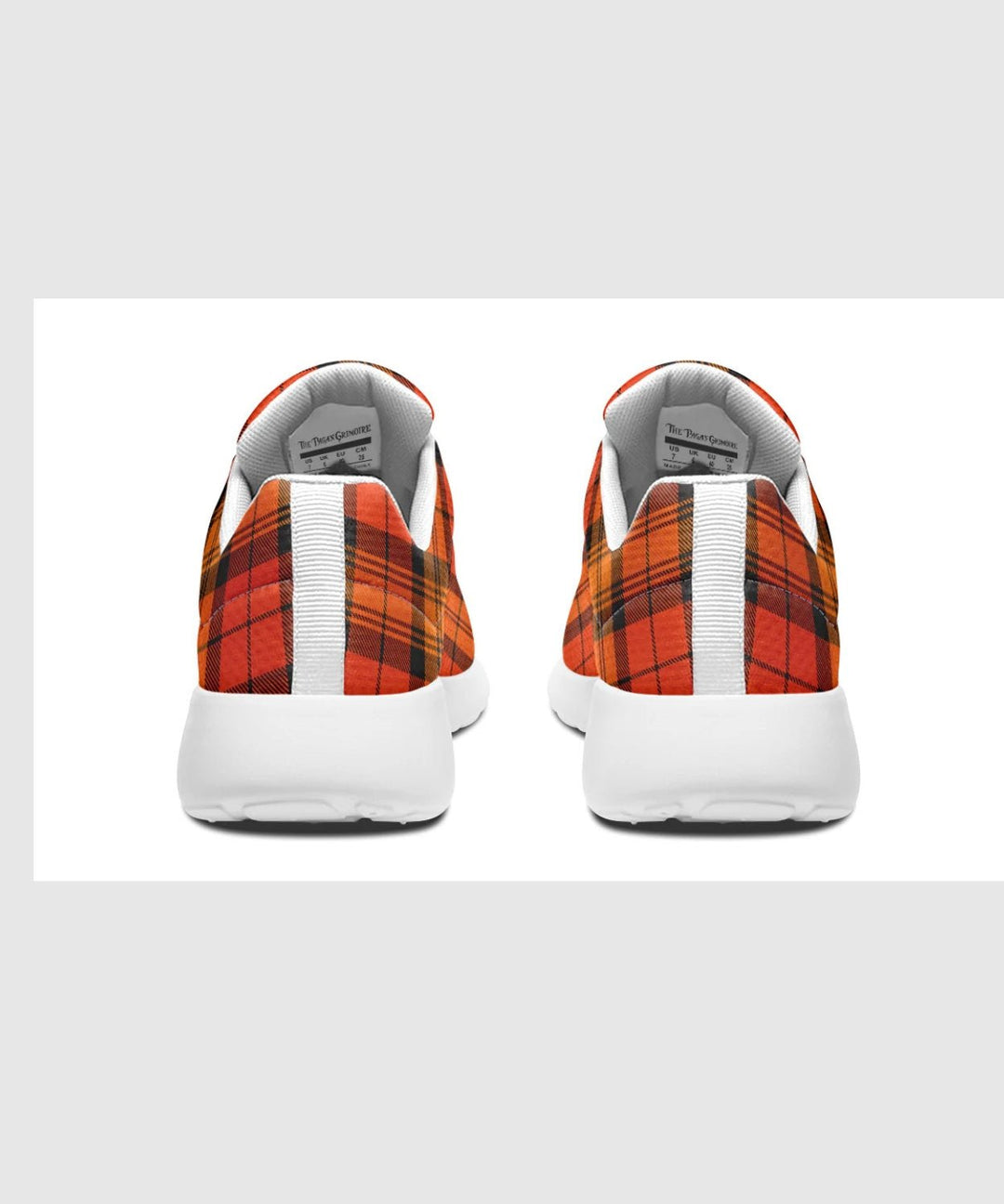 Orange and Black Plaid Sneakers - The Pagan Grimoire