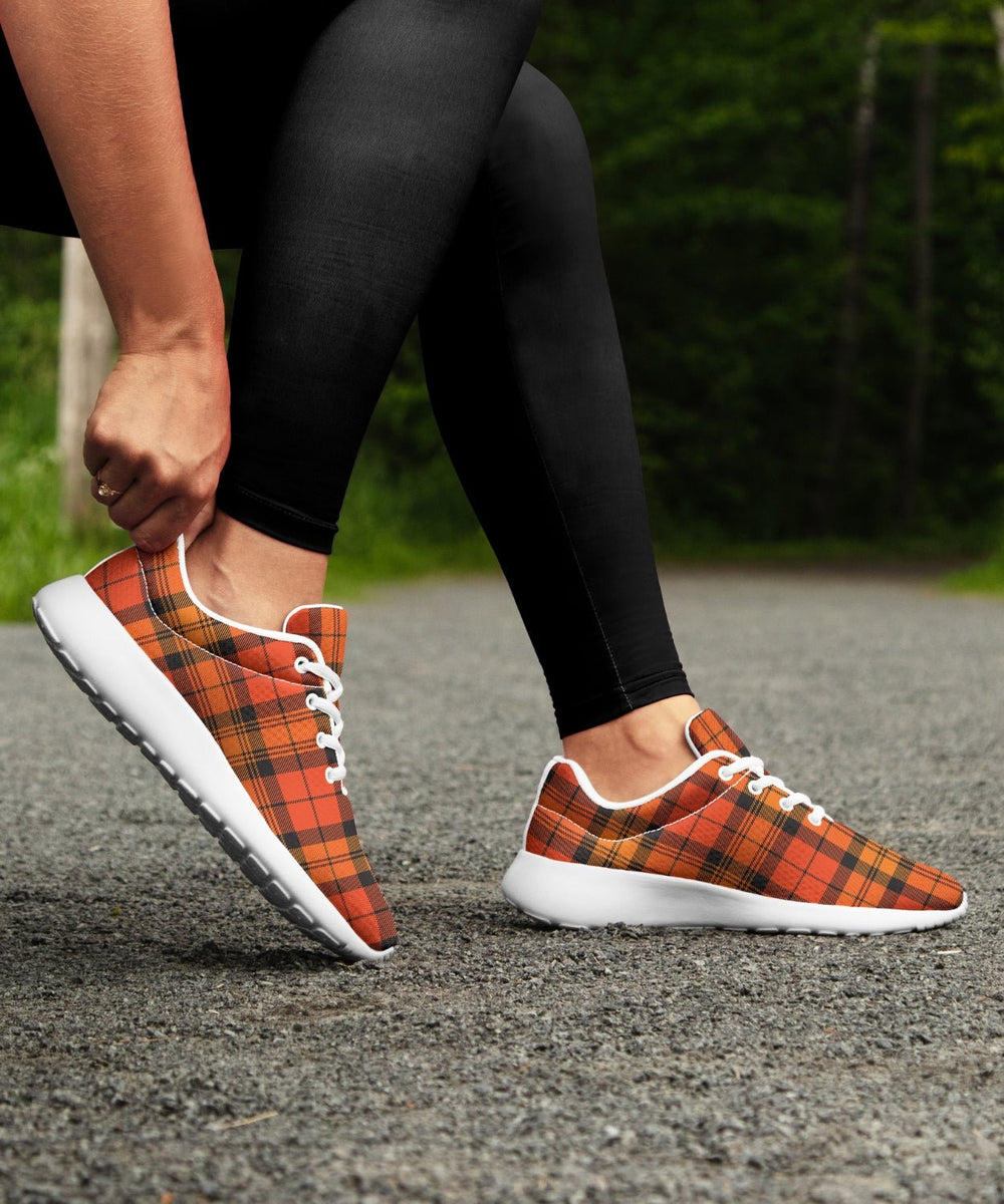 Orange and Black Plaid Sneakers - The Pagan Grimoire