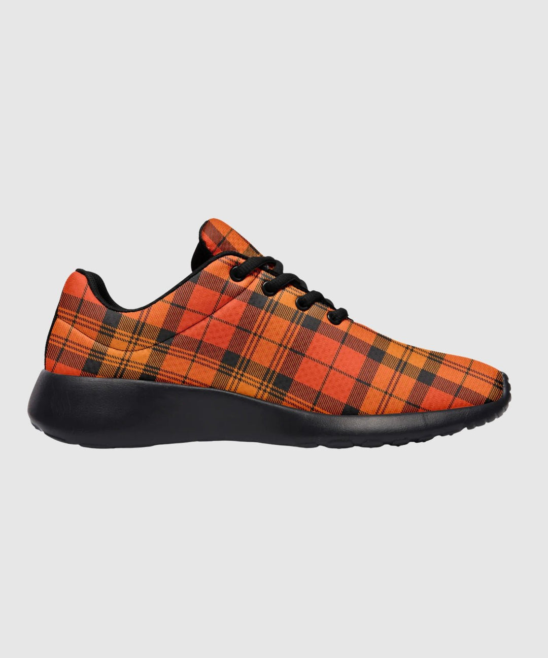 Orange and Black Plaid Sneakers - The Pagan Grimoire