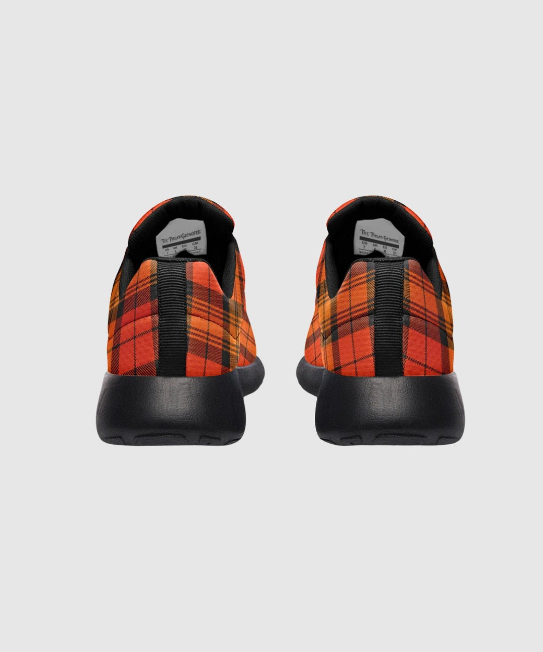 Orange and Black Plaid Sneakers - The Pagan Grimoire