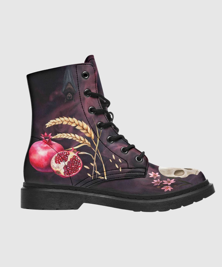 Persephone Combat Boots - The Pagan Grimoire