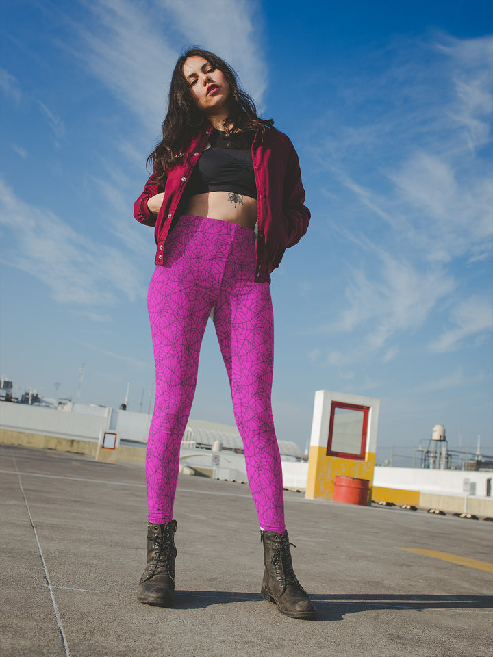 Pink Spiderweb Leggings - The Pagan Grimoire
