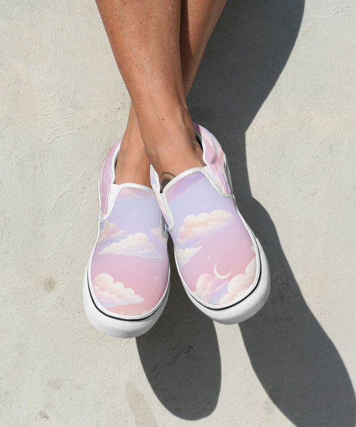 Pink Candy Clouds Slip On Shoes - The Pagan Grimoire