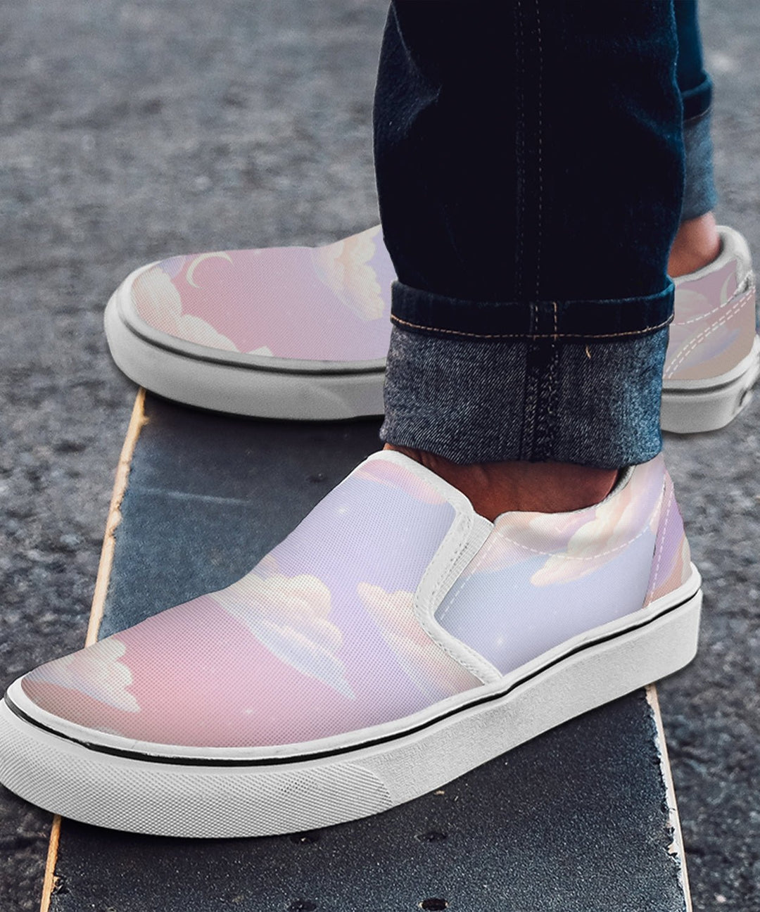 Pink Candy Clouds Slip On Shoes - The Pagan Grimoire