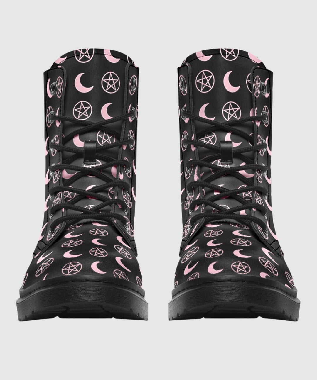 Pink Moons and Pentagrams Boots - The Pagan Grimoire