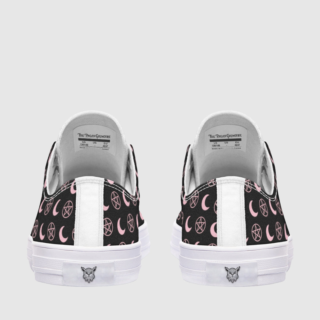 Pink Moons and Pentagrams Low Tops - The Pagan Grimoire