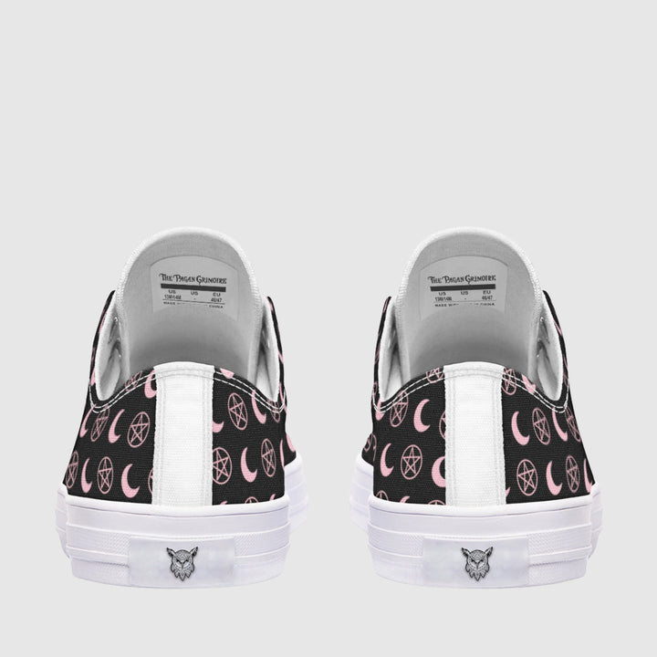 Pink Moons and Pentagrams Low Tops - The Pagan Grimoire
