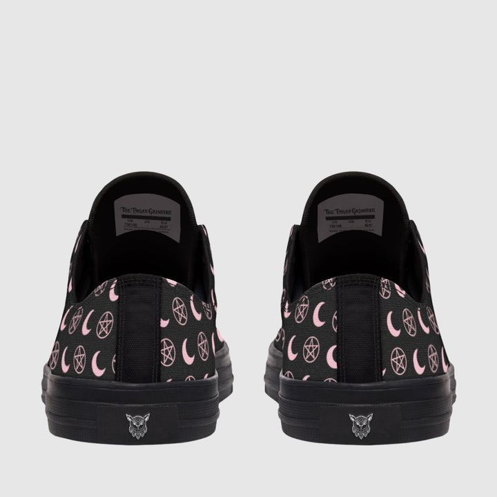 Pink Moons and Pentagrams Low Tops - The Pagan Grimoire