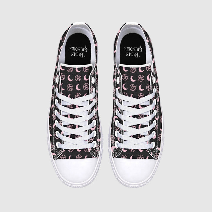 Pink Moons and Pentagrams Low Tops - The Pagan Grimoire