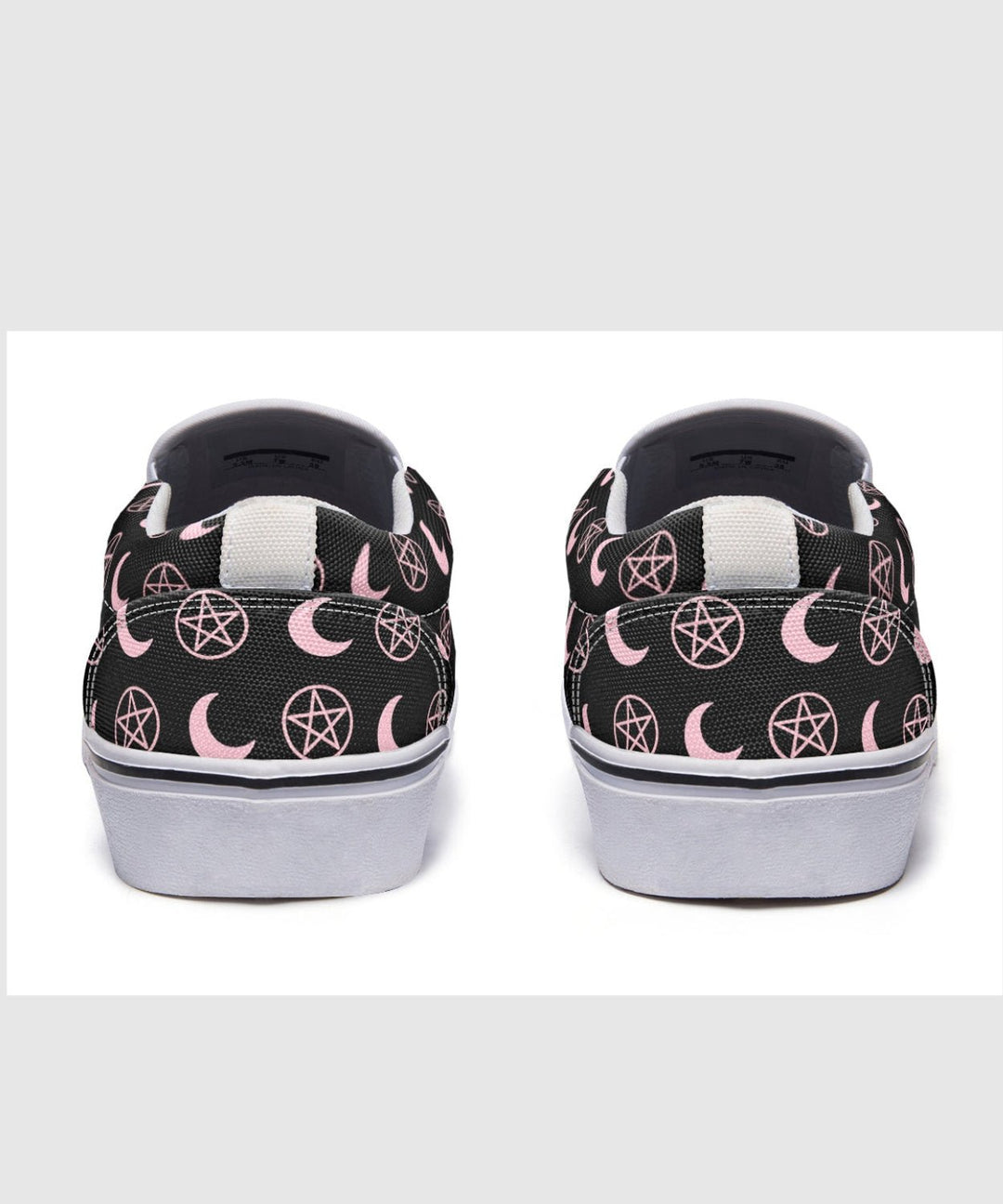 Pink Moons and Pentagrams Slip On Shoes - The Pagan Grimoire