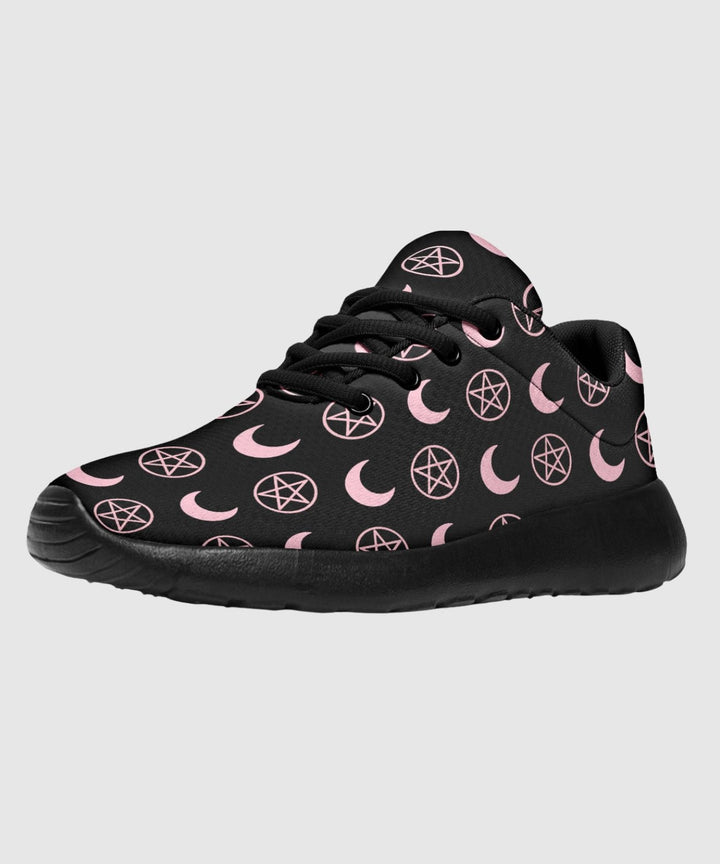 Pink Moons and Pentagrams Sneakers - The Pagan Grimoire