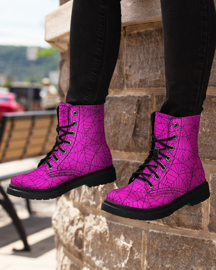 Pink Spiderweb Boots - The Pagan Grimoire