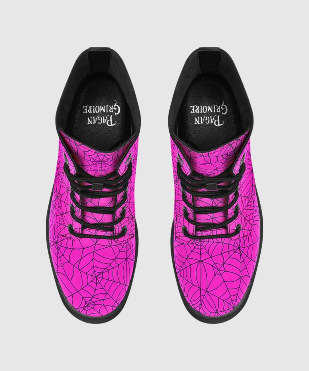 Pink Spiderweb Boots - The Pagan Grimoire