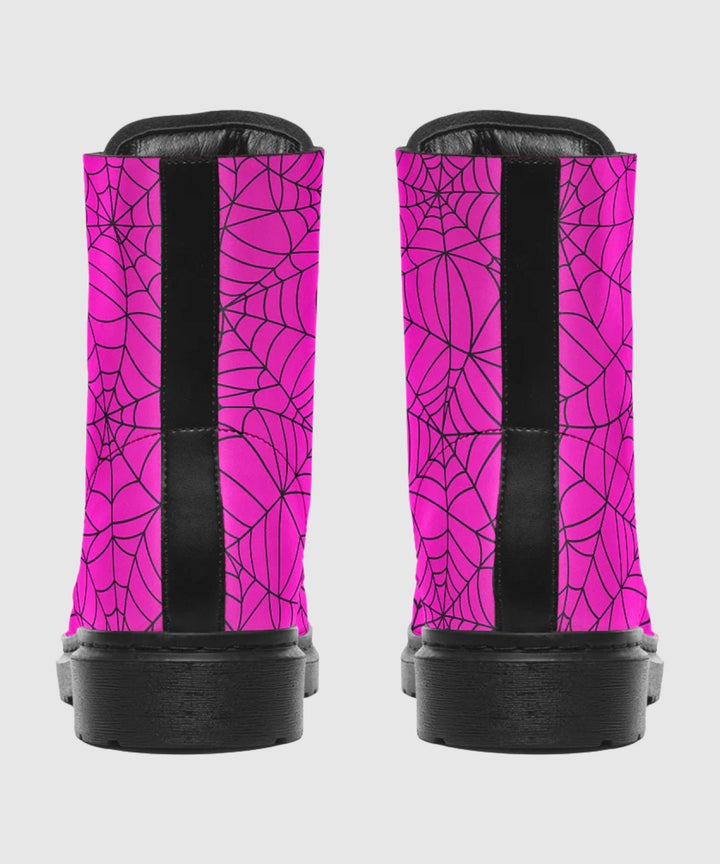 Pink Spiderweb Boots - The Pagan Grimoire