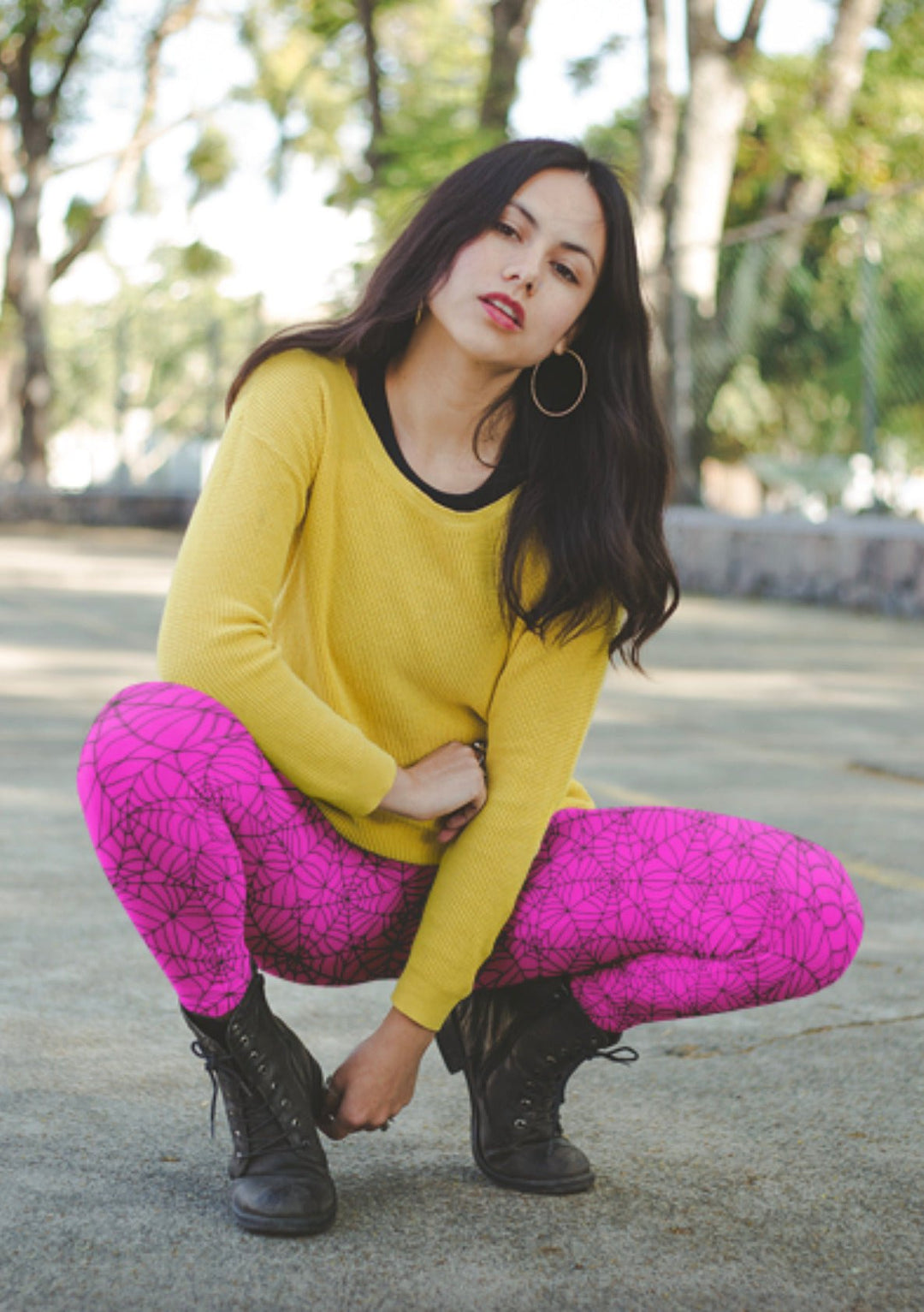 Pink Spiderweb Leggings - The Pagan Grimoire