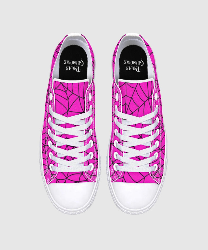 Pink Spiderweb Low Tops - The Pagan Grimoire