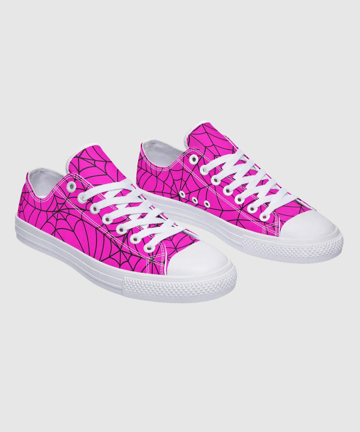 Pink Spiderweb Low Tops - The Pagan Grimoire