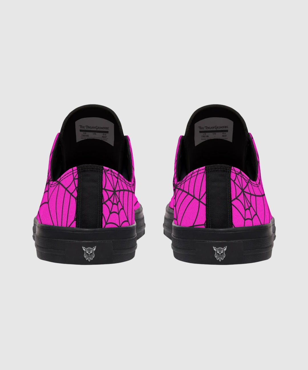 Pink Spiderweb Low Tops - The Pagan Grimoire