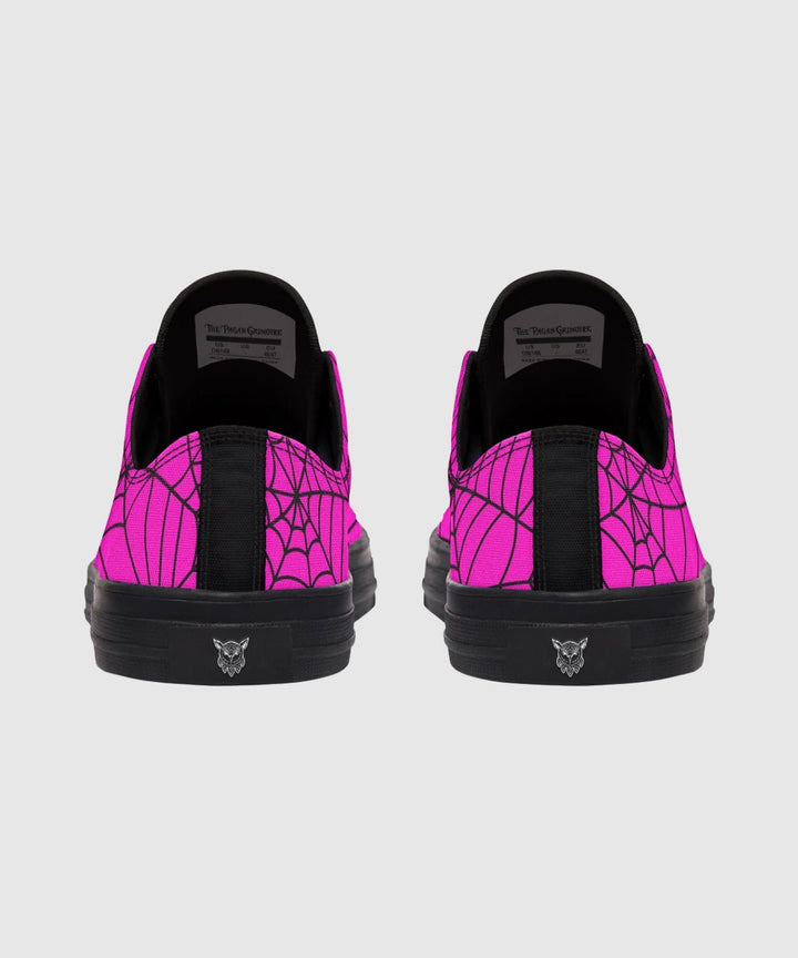 Pink Spiderweb Low Tops - The Pagan Grimoire
