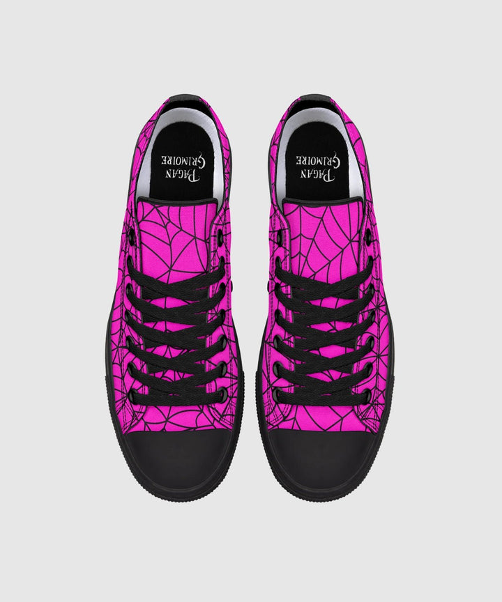Pink Spiderweb Low Tops - The Pagan Grimoire