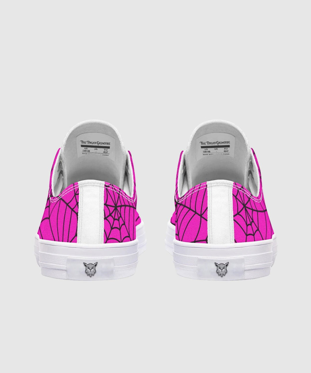 Pink Spiderweb Low Tops - The Pagan Grimoire