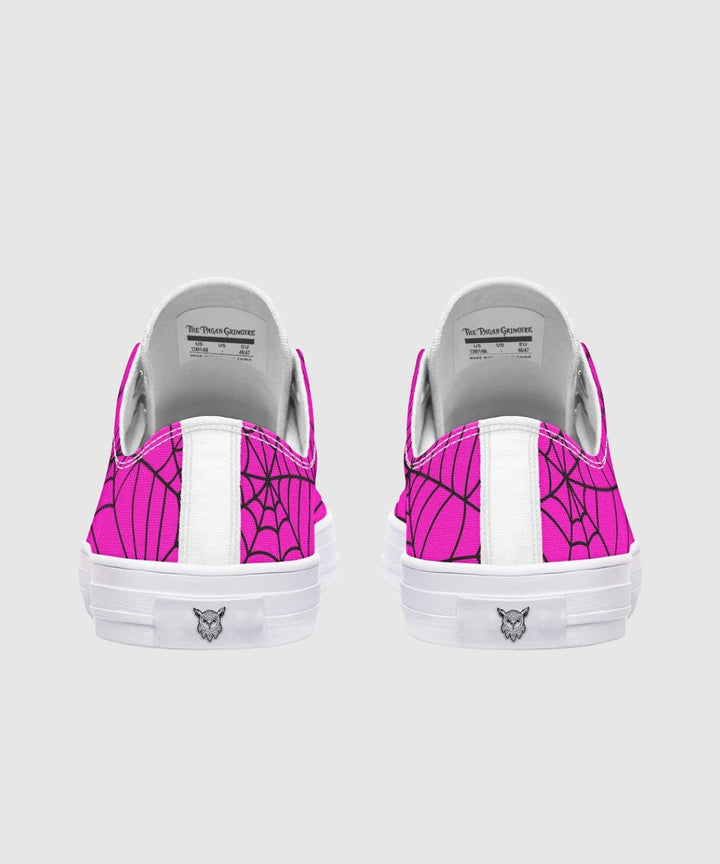Pink Spiderweb Low Tops - The Pagan Grimoire