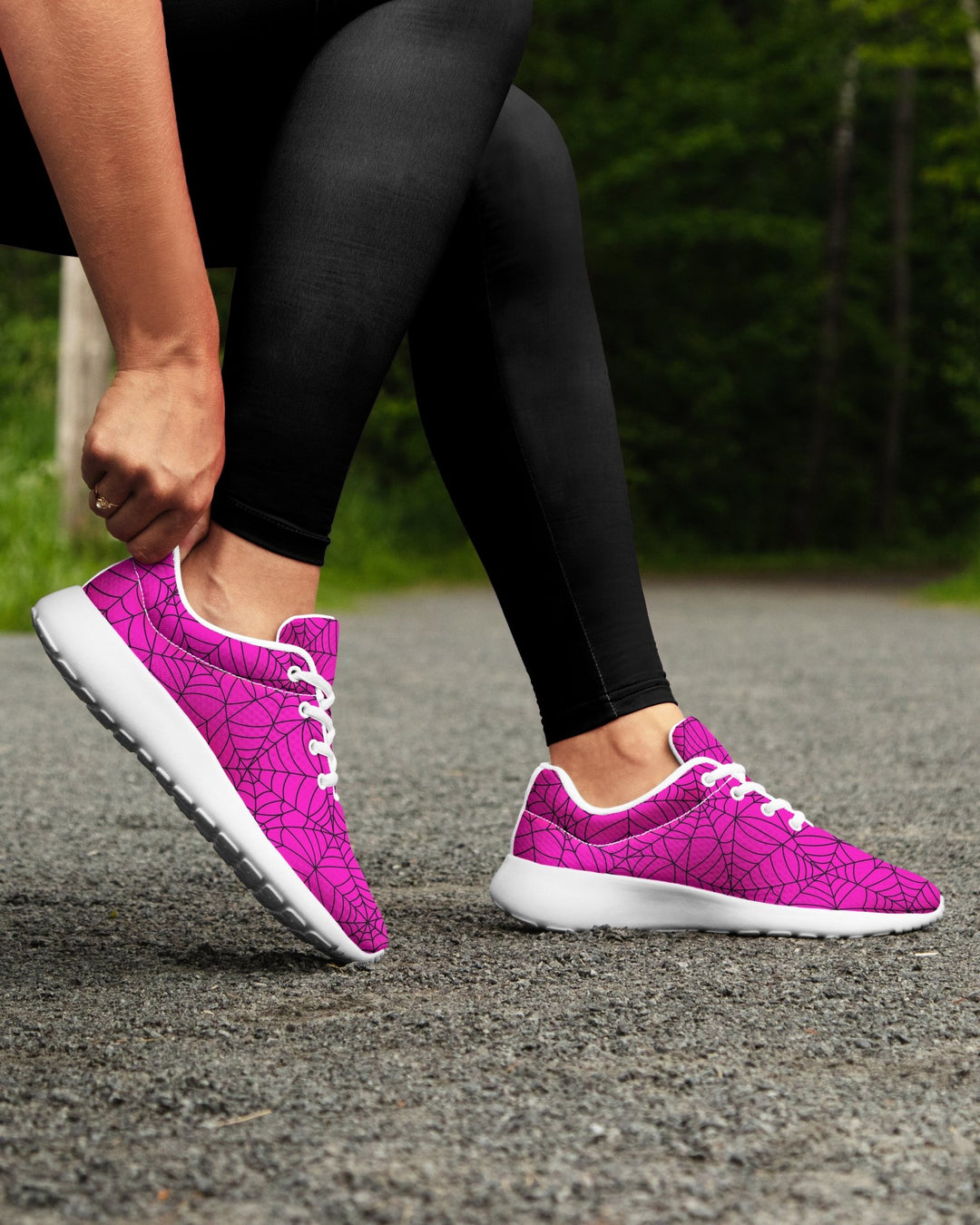 Pink Spiderweb Sneakers - The Pagan Grimoire