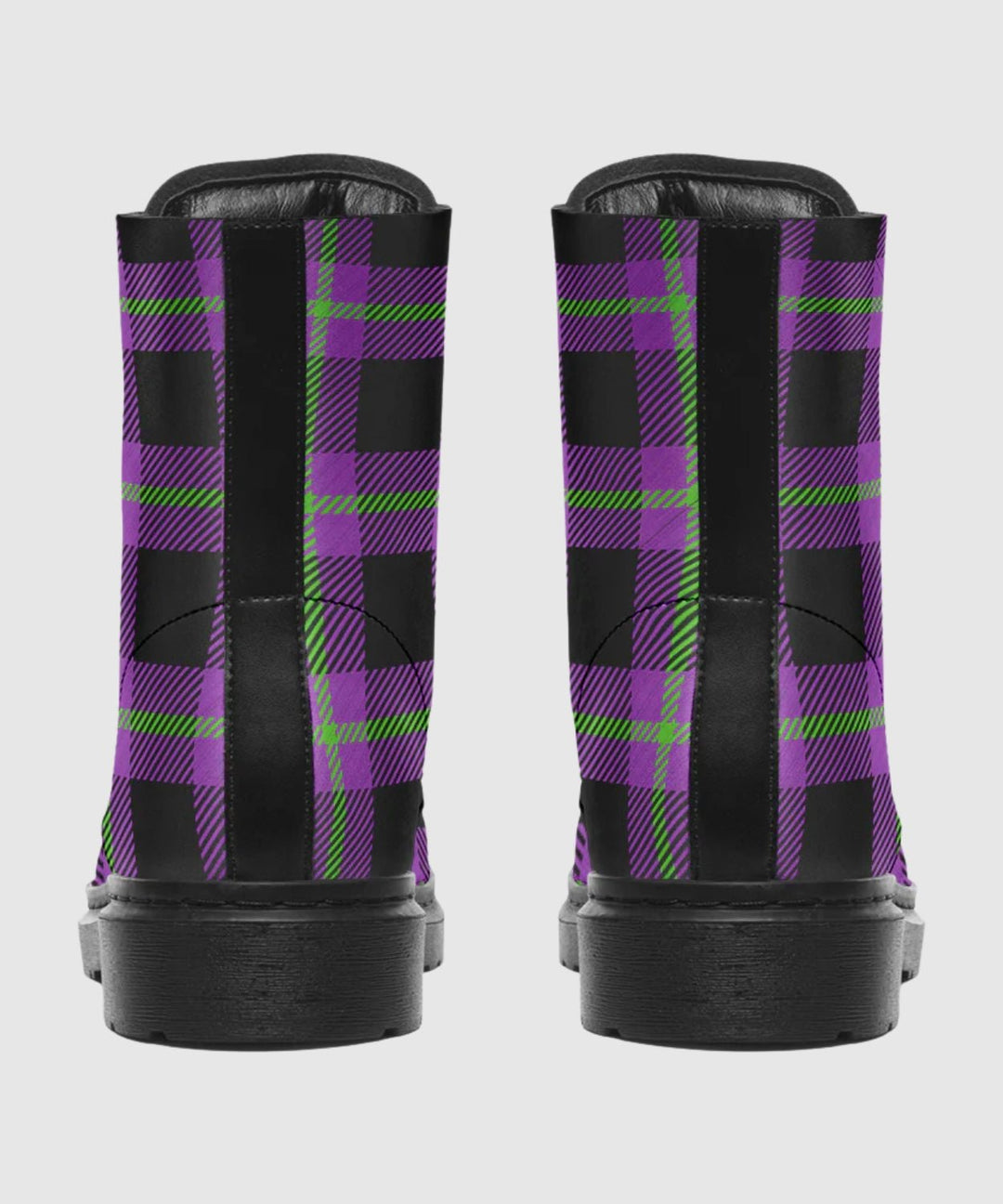 Purple and Green Plaid Boots - The Pagan Grimoire