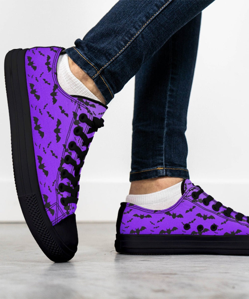 Purple Noctune Bat Low Tops - The Pagan Grimoire