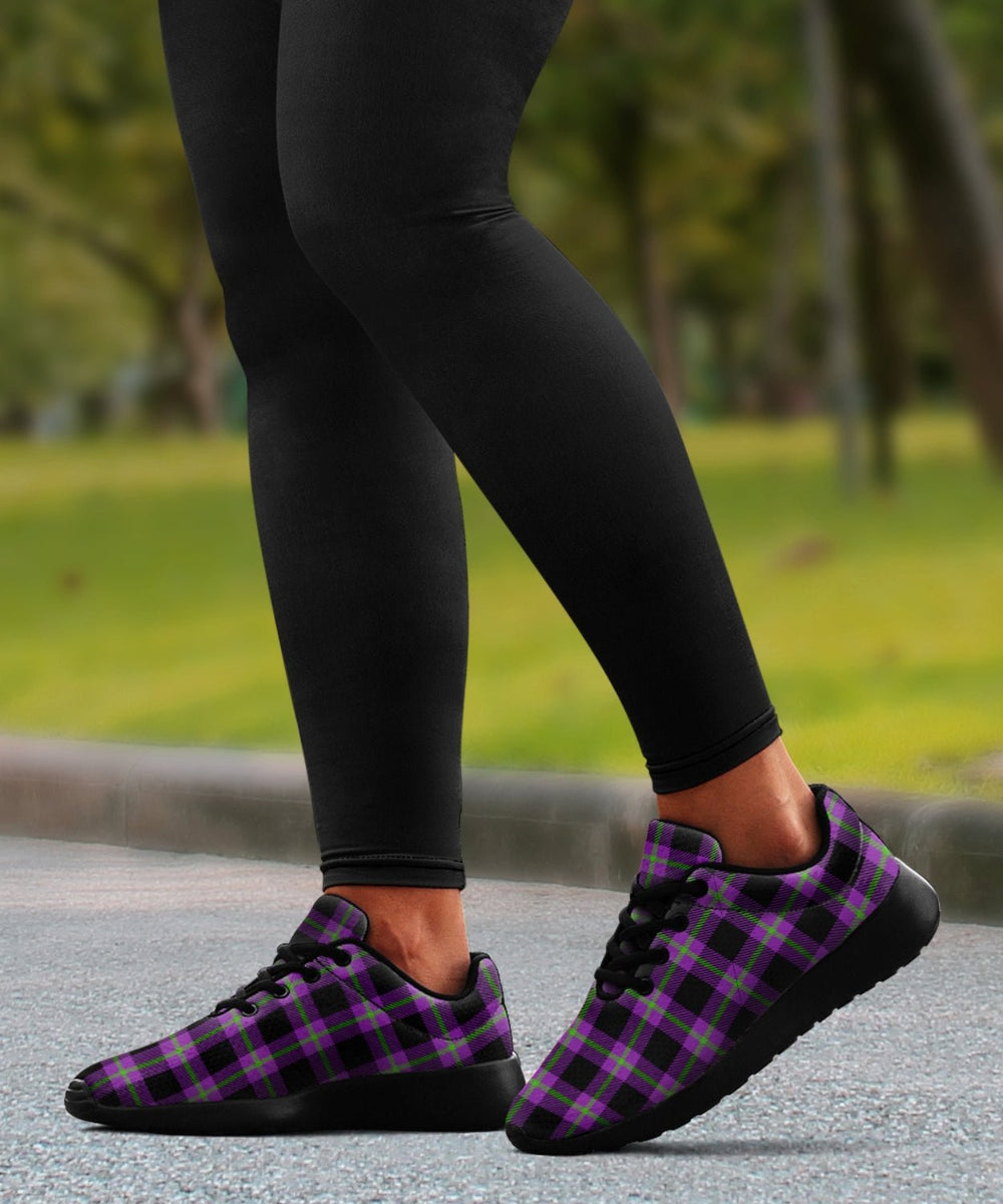 Purple and Green Plaid Sneakers - The Pagan Grimoire